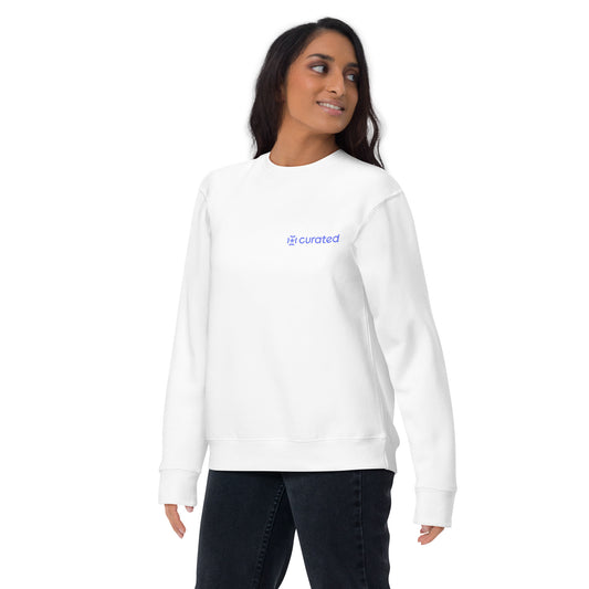 Unisex White Crewneck Sweatshirt